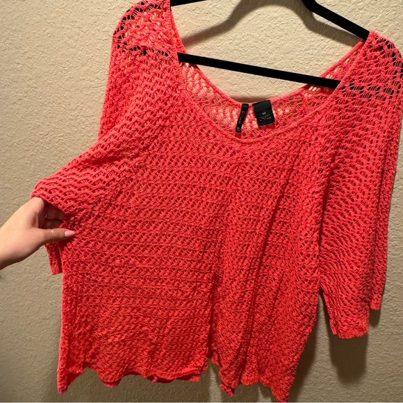 Crochet Knit Cover Up Blouse - Picture 3 of 4